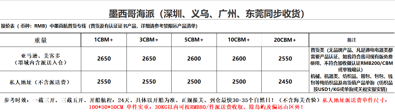 深圳到墨西哥海运专线多少钱 深圳到墨西哥海运专线多少钱